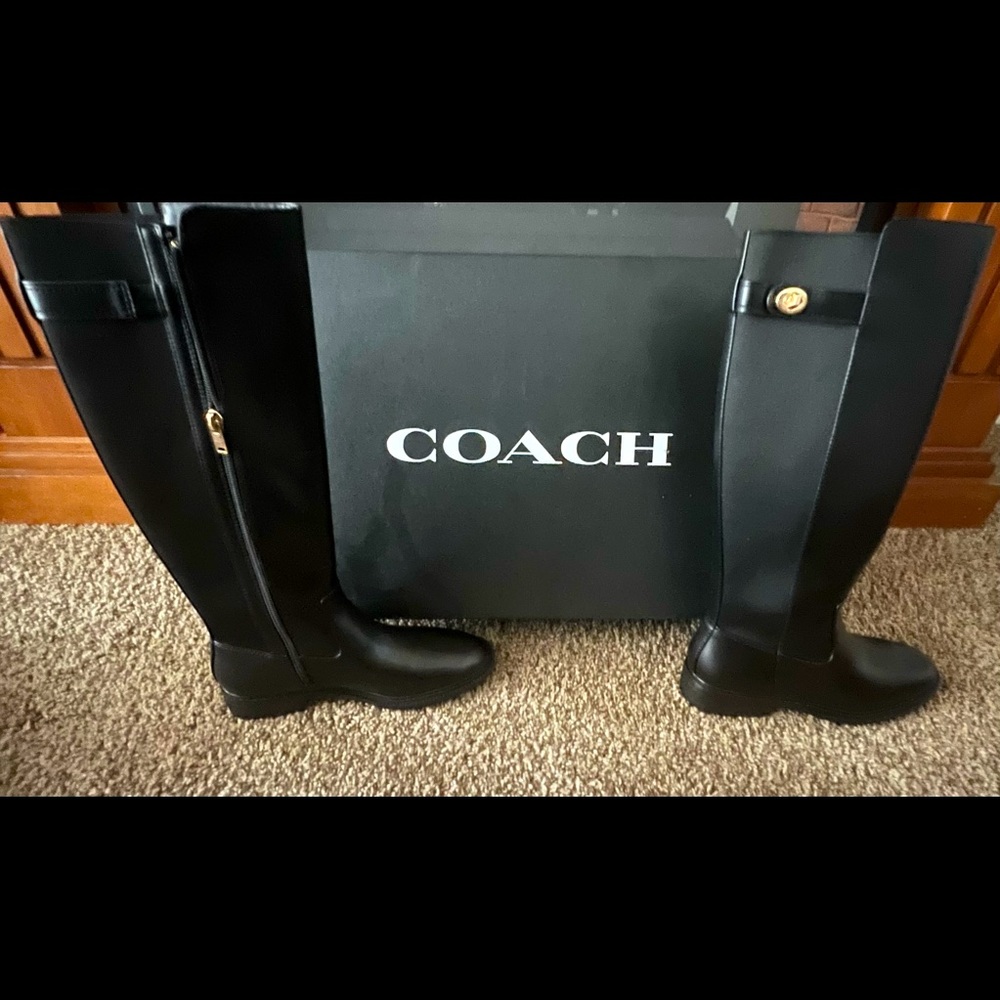 Brand new, never worn, Coach boots size 5.5.